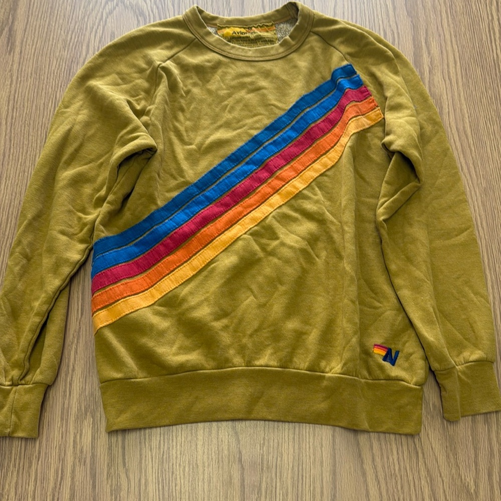 Aviator Nation 5 stripe diagonal sweatshirt. Size M. Unisex.